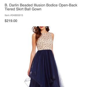 B Darlin Navy Blue Ball Gown